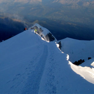 La Cresta de Les Bosses sul Monte Bianco