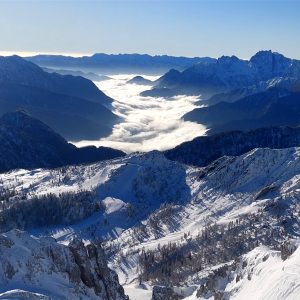 Mare di nubi nella bassa valle dal Gartnerkofel