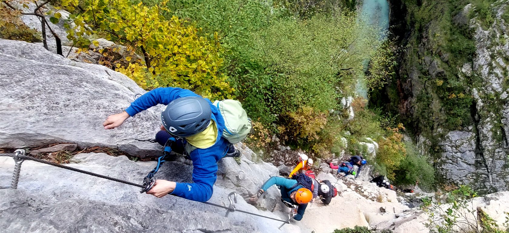 Lungo la Ferrata della Memoria in Vajont