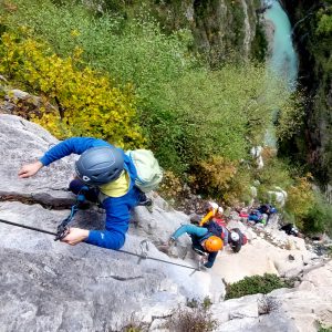 Lungo la Ferrata della Memoria in Vajont