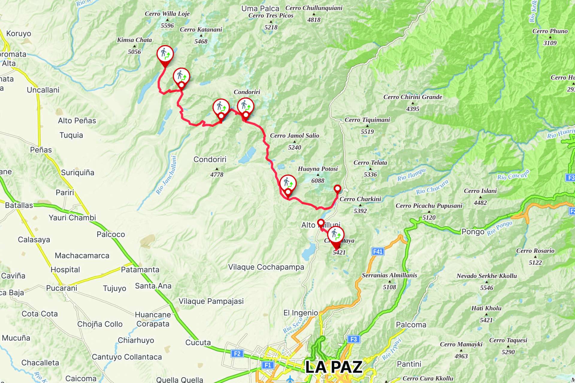 Itinerario trekking Bolivia - Cordillera Real