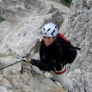 Tratto esposto sulla Ferrata Punta Anna