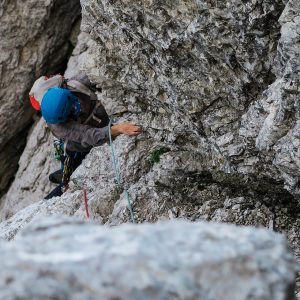 Longo la via dello Spigolo Nord: nella parte centrale