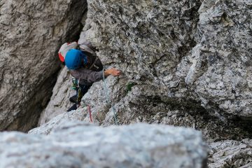 Longo la via dello Spigolo Nord: nella parte centrale