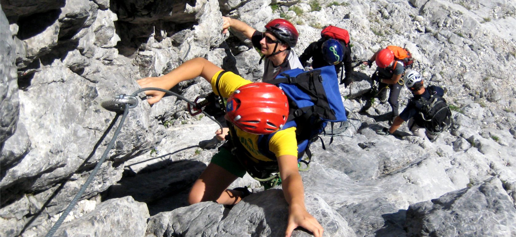Tratto iniziale della ferrata sullo Zermula