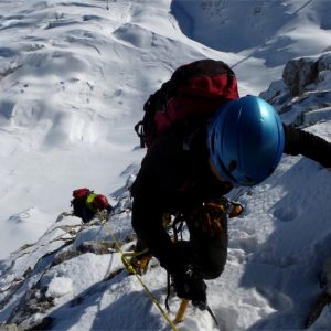 Tratti più ripidi sulla Cresta Est del Forato