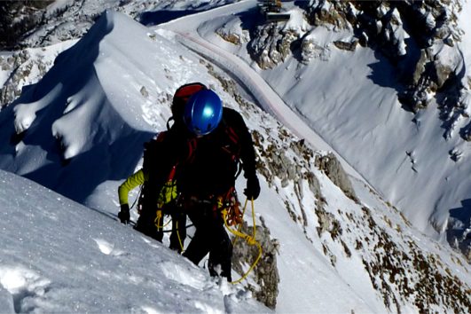 Lungo la Cresta Est del Forato nelle Alpi Giulie