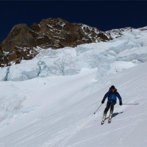 Scendendo il ghiacciao del Monte Rosa