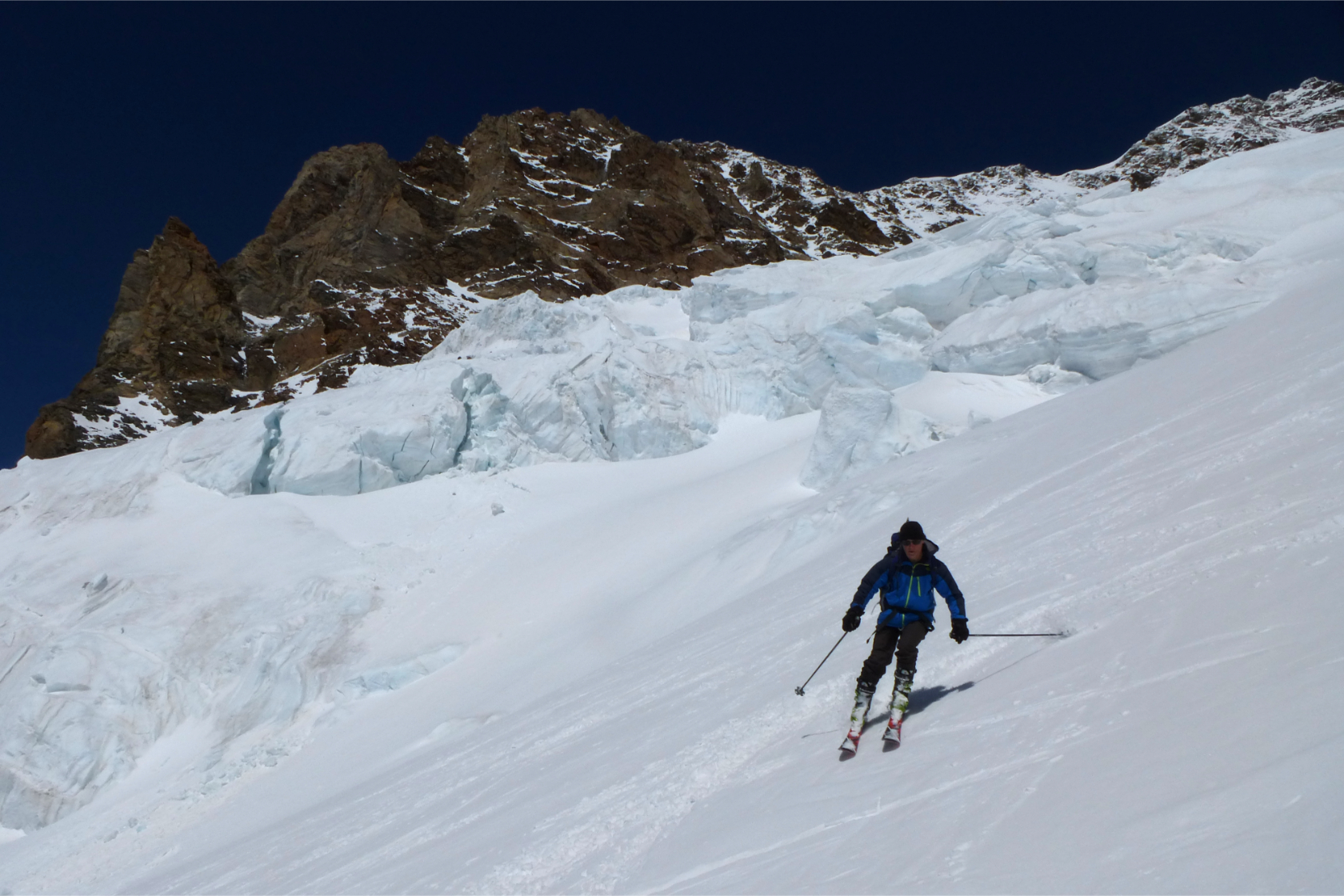 In discesa dal Monte Rosa